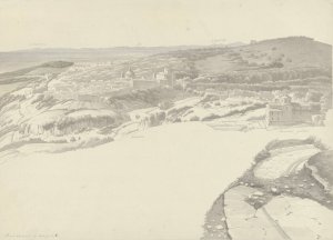 View of Ariccia from Genzano by Josephus Augustus Knip Oil Painting