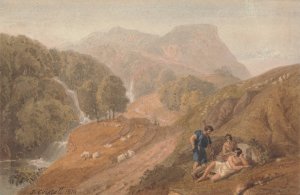 Arcadian Landscape with Shepherds by Joshua Cristall Oil Painting