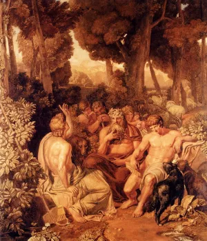 Arcadian Shepherds by Joshua Cristall - Oil Painting Reproduction