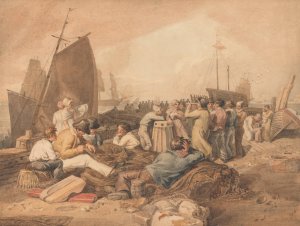 Dover Pier by Joshua Cristall Oil Painting