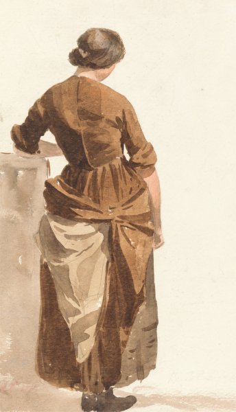 Main Product Photo of Girl in a Brown Dress Painting by Joshua Cristall