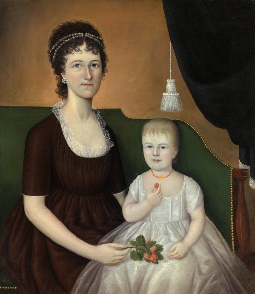 Elizabeth Grant Bankson Beatty  by Joshua Johnson - Hand-Painted Oil Painting Reproduction