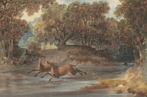 Landscape with Deer,North Carolina by Joshua Shaw Oil Painting