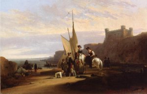 The Fisherman's Lanndings by Joshua Shaw Oil Painting