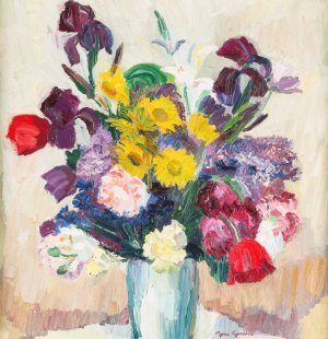 Flower bouquet by Josse Goossens Oil Painting