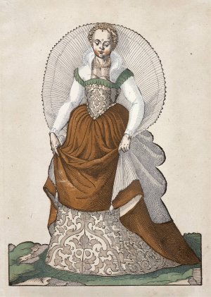 Foemina ex Praecipua Nobi'from Trachtenbuch von Nurnberg by Jost Amman Oil Painting