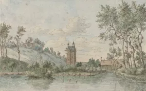 Landscape with Huis Kluys, near Brussels by Josua De Grave Oil Painting