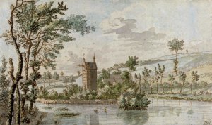 Landscape with Huis Kluys, near Brussels by Josua De Grave Oil Painting
