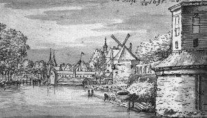 Rotterdam Gate in Delft from Afar by Josua De Grave Oil Painting