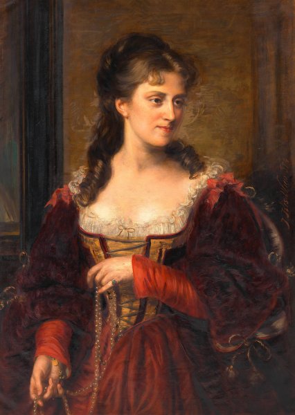 Josefine Domhart  by Joszef Kiss - Hand-Painted Oil Painting Reproduction
