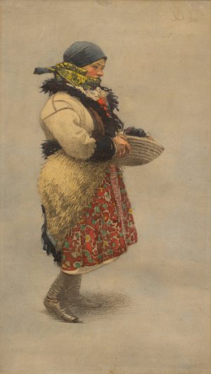 Study of Folk Costume by Joza Uprka Oil Painting