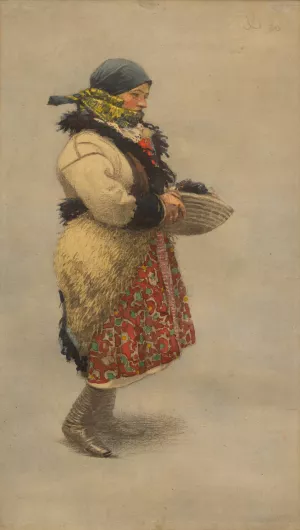 Study of Folk Costume Oil painting by Joza Uprka