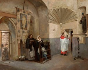 Interior of the Chapel of the Three Kings in the Bernardine Church in Vilnius by Jozef Balzukiewicz Oil Painting