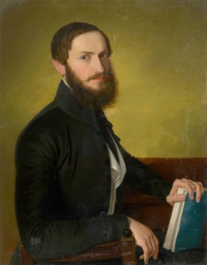 Portrait of a Man by Jozef Bozetech Klemens Oil Painting