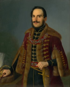 Portrait of Antal Roch by Jozef Bozetech Klemens Oil Painting