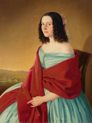 Portrait of Maria Szmrecsanyi by Jozef Bozetech Klemens Oil Painting