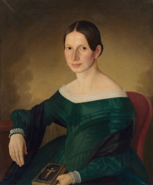 Portrait of Mrs. Juppova by Jozef Bozetech Klemens Oil Painting