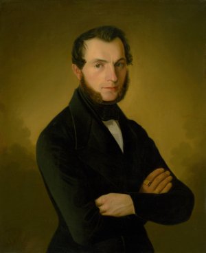 Portrait of Podebrady Citizen A. Jupp by Jozef Bozetech Klemens Oil Painting