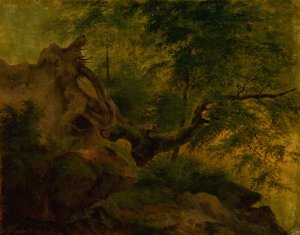 Uprooted Tree by Jozef Bozetech Klemens Oil Painting