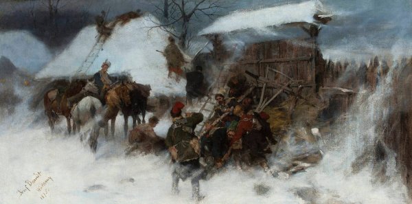 Bar confederates  by Jozef Brandt - Hand-Painted Oil Painting Reproduction