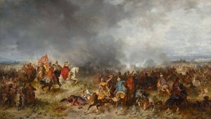 Chodkiewicz at Chocim by Jozef Brandt Oil Painting
