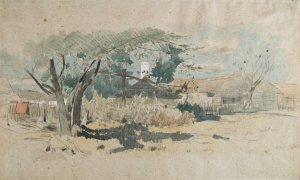 Country farms in Oronsk by Jozef Brandt Oil Painting
