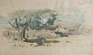 Country farms in Oronsk by Jozef Brandt Oil Painting