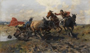Durchgegangen by Jozef Brandt Oil Painting