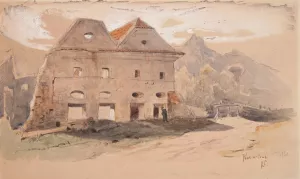 Granary in Kazimierz on the Vistula by Jozef Brandt Oil Painting