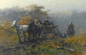 To The Forest by Jozef Brandt Oil Painting