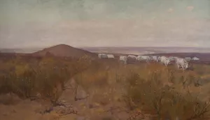 Burial mound by Jozef Chelmonski Oil Painting
