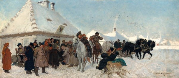 Case before the village head  by Jozef Chelmonski - Hand-Painted Oil Painting Reproduction