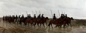 Cossacks by Jozef Chelmonski Oil Painting