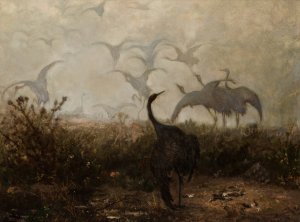 Cranes by Jozef Chelmonski Oil Painting