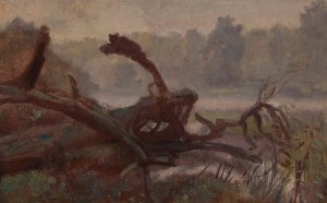 Deep forest - Windthrows, sketch for a painting by Jozef Chelmonski Oil Painting