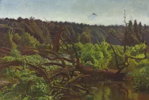 Deep forest - Windthrows by Jozef Chelmonski Oil Painting
