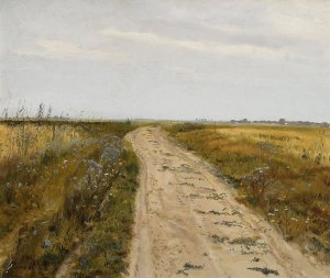Field Track by Jozef Chelmonski Oil Painting