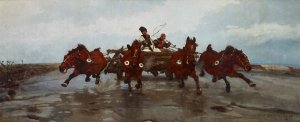 Four-in-Hand by Jozef Chelmonski Oil Painting