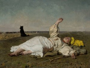 Indian summer by Jozef Chelmonski Oil Painting