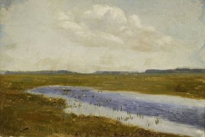 Meadow with cowslips, sketch by Jozef Chelmonski Oil Painting