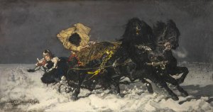 Midnight Ride by Jozef Chelmonski Oil Painting