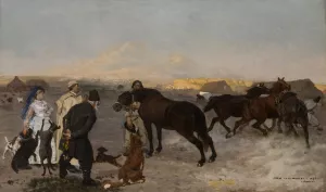 On the Farm by Jozef Chelmonski Oil Painting