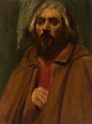 Portrait of a peasant by Jozef Chelmonski Oil Painting