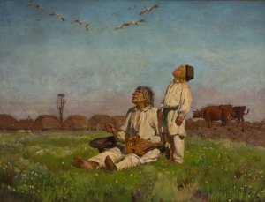 Storks by Jozef Chelmonski Oil Painting