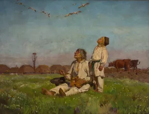 Storks by Jozef Chelmonski Oil Painting