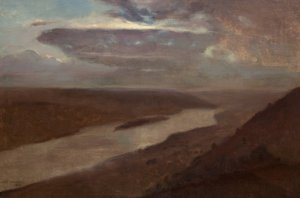 The Dniester River at Night by Jozef Chelmonski Oil Painting