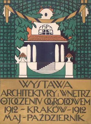 Wystawa architektury i wnetrz w otoczeniu ogrodowem by Jozef Czajkowski Oil Painting