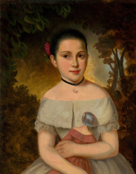 Main Product Photo of Girl with a Doll  Painting by Jozef Czauczik