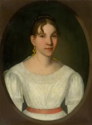Portrait of a Young Woman in White Oil painting by Jozef Czauczik