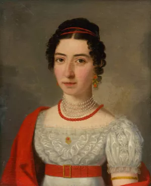 Portrait of Anna Okolicsanyi Oil painting by Jozef Czauczik